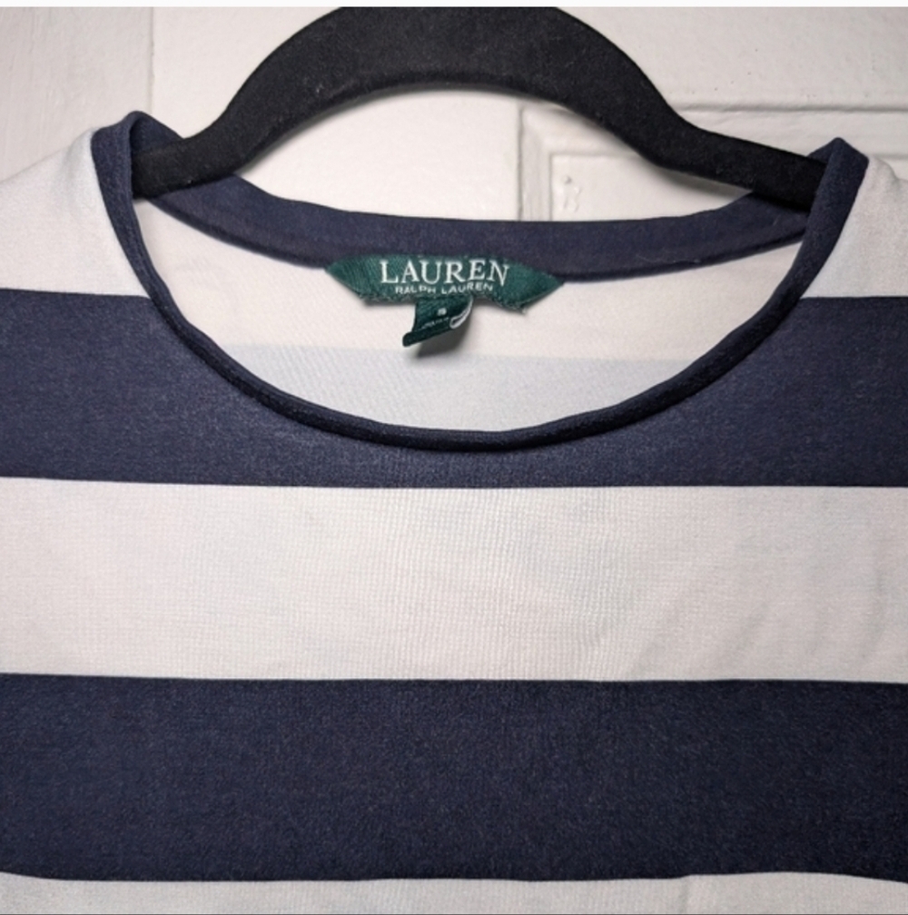 Lauren Ralph Lauren Striped Navy and White Top - Picture 6 of 6